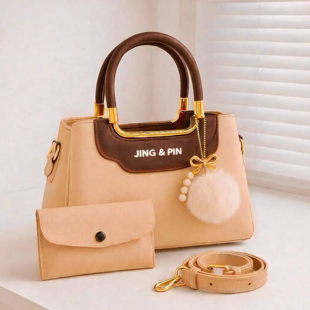 Minimalist Pom Pom Shoulder Tote Bag for Women – Trendy Multi Color Handbag
