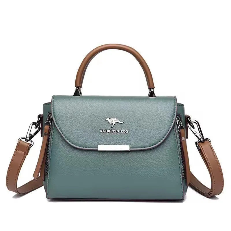 Maroon Leather Crossbody Bag for Women with Top Handle and Long Strap