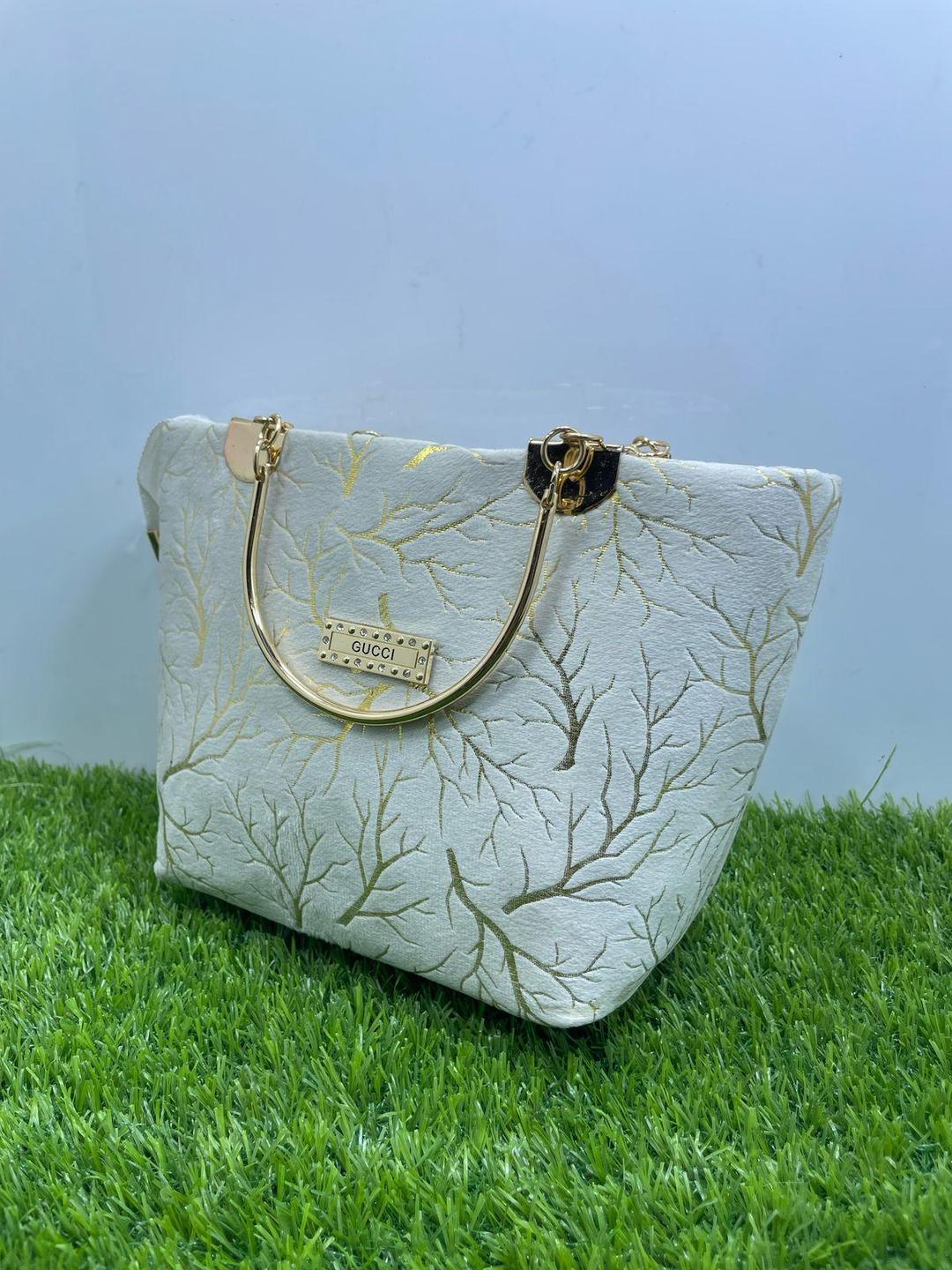 Luxury White Marble Print Handbag for Women