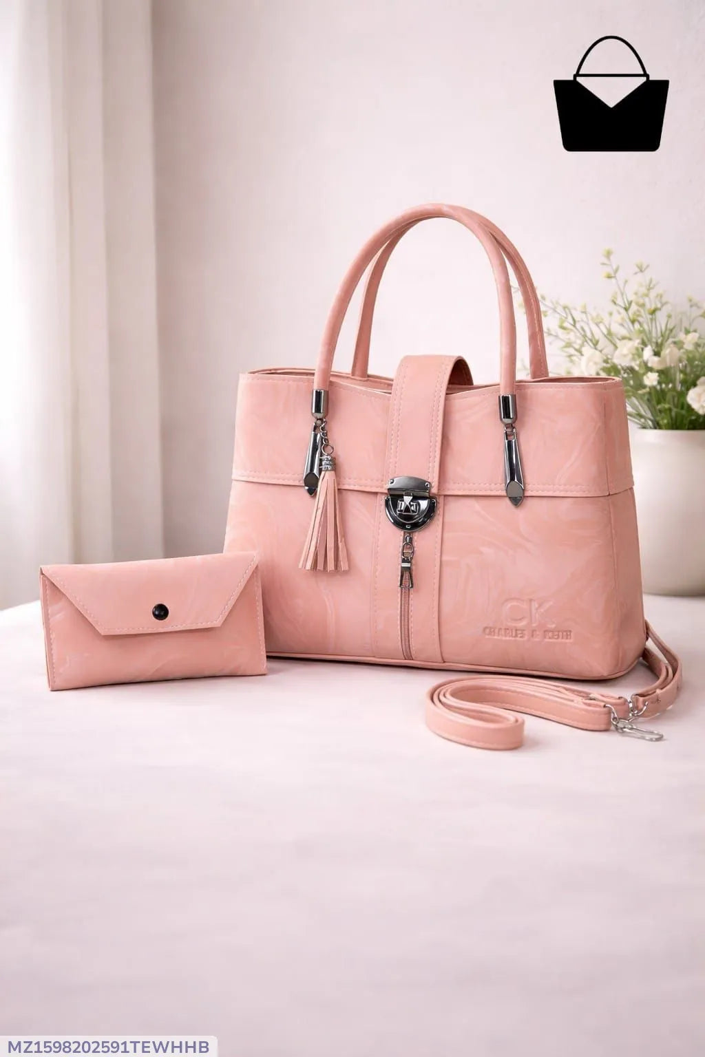 Blush Pink 2-Piece Luxury Handbag Set for Women