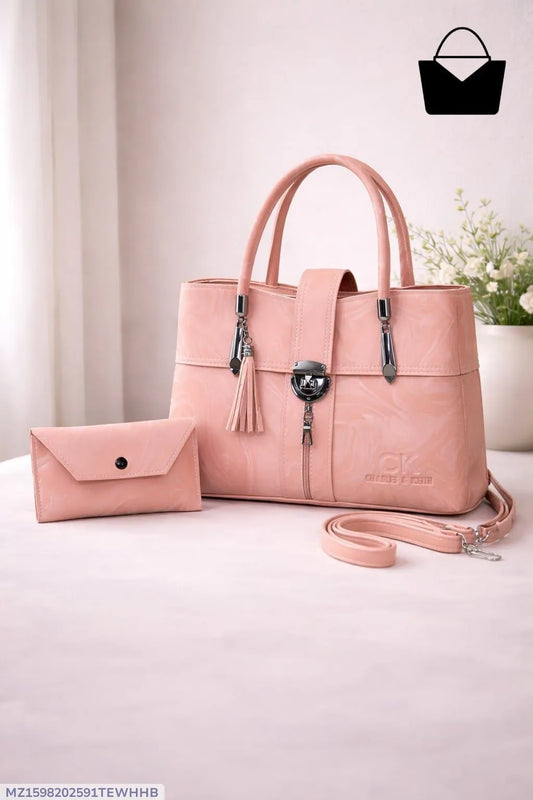 Blush Pink 2-Piece Luxury Handbag Set for Women