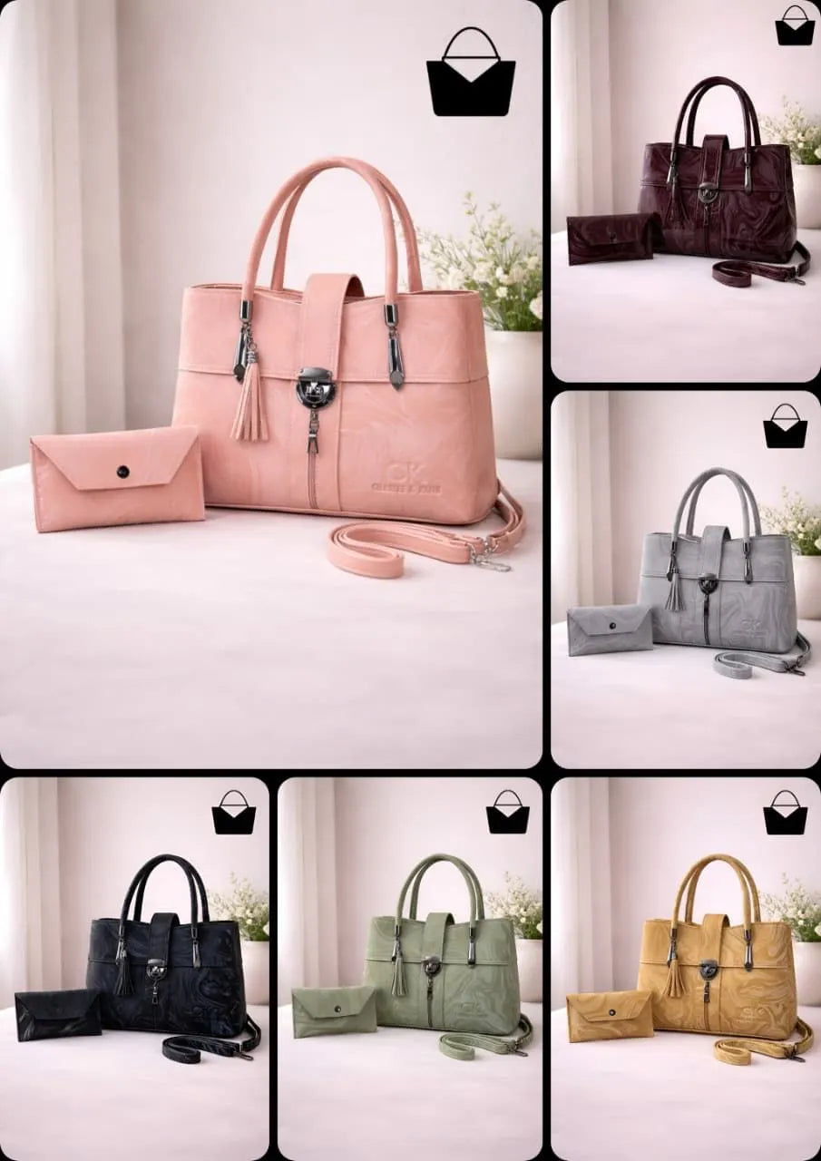 Blush Pink 2-Piece Luxury Handbag Set for Women