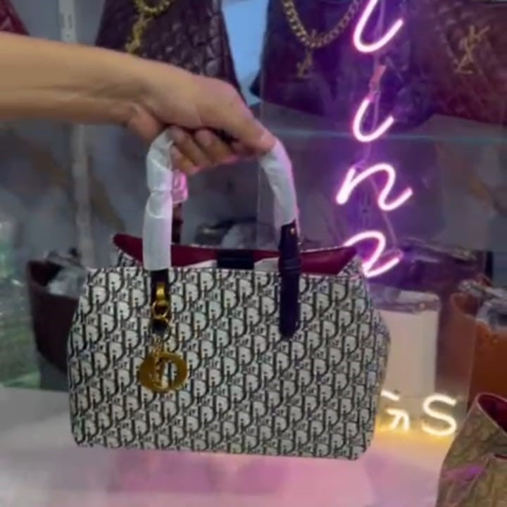 Designer Tote Handbag Monogram Pattern