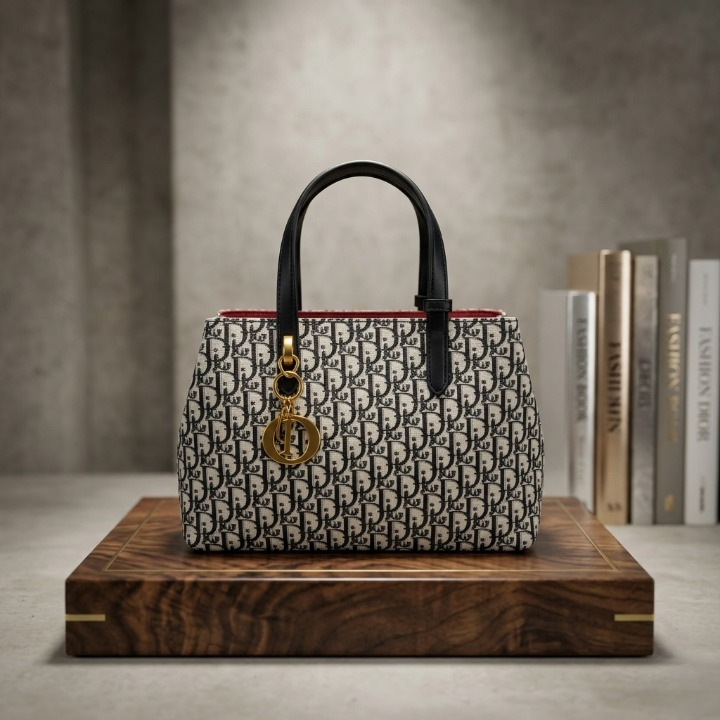 Designer Tote Handbag Monogram Pattern