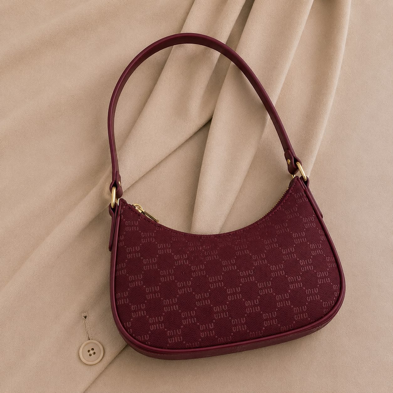 Luna Curve Purse – Elegant Printed Shoulder Handbag