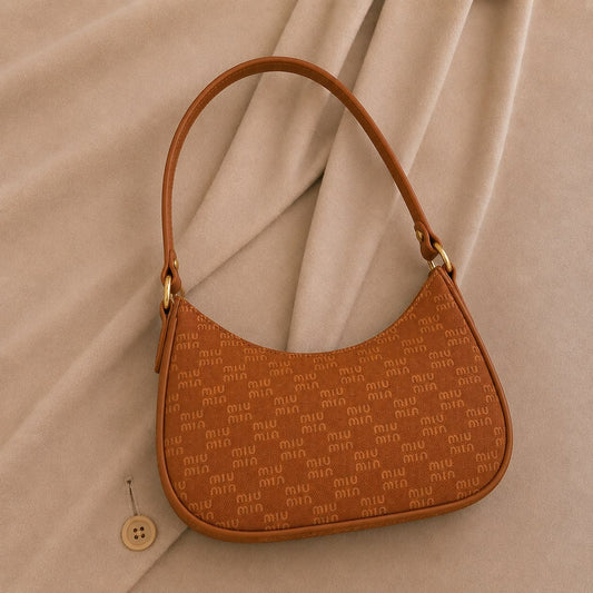 Luna Curve Purse – Elegant Printed Shoulder Handbag
