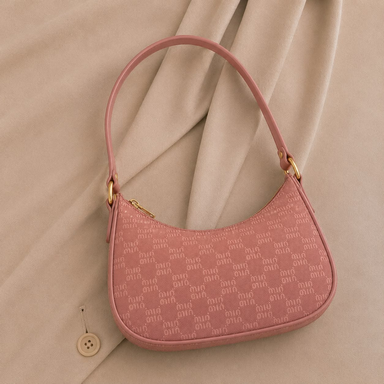 Luna Curve Purse – Elegant Printed Shoulder Handbag