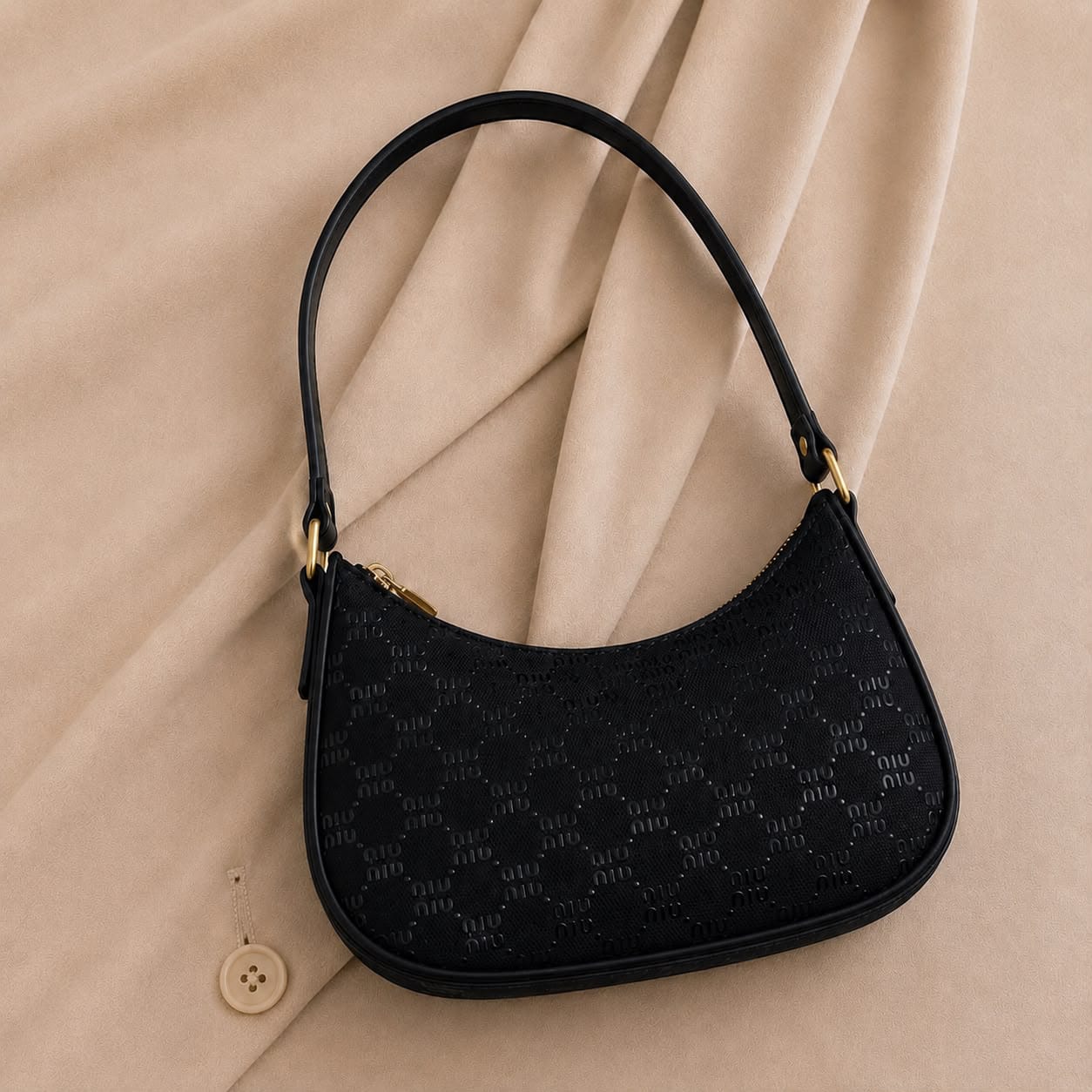 Luna Curve Purse – Elegant Printed Shoulder Handbag