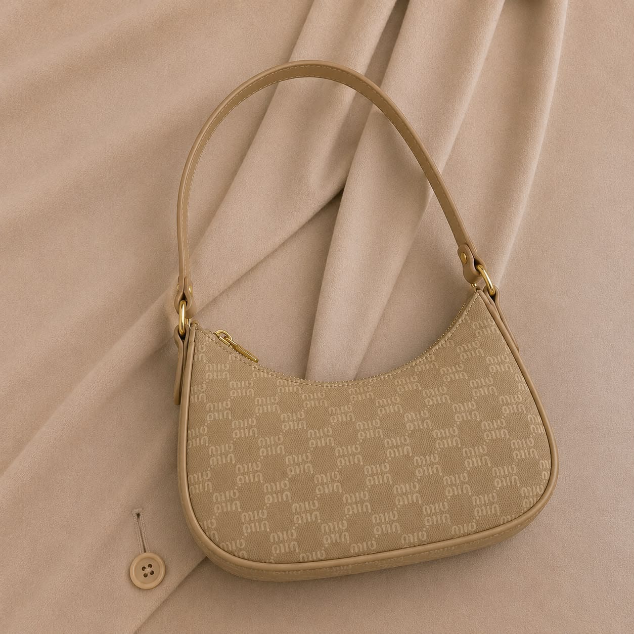 Luna Curve Purse – Elegant Printed Shoulder Handbag