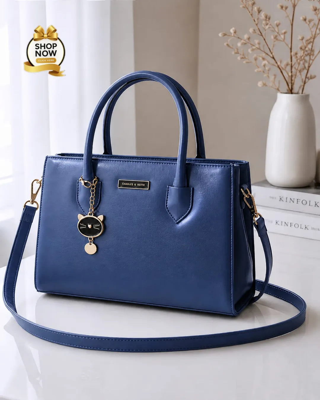 Women's Black Rexine Shoulder Bag with Top Handle