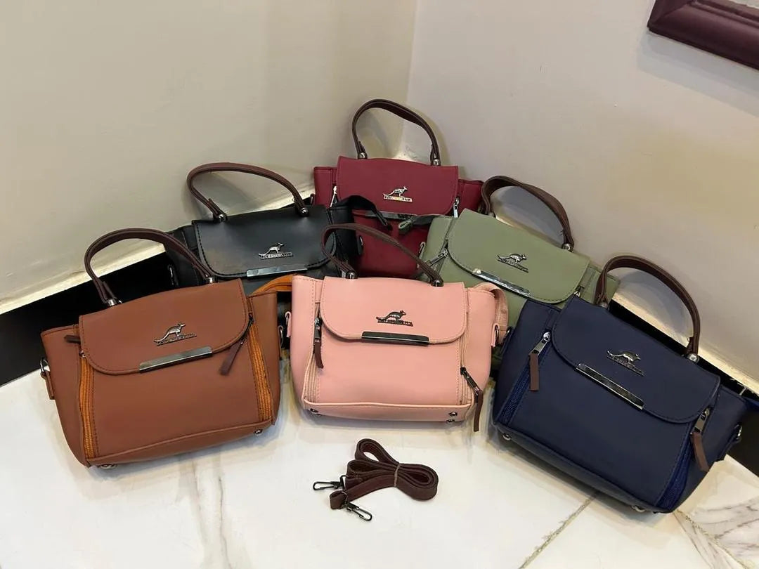 Maroon Leather Crossbody Bag for Women with Top Handle and Long Strap