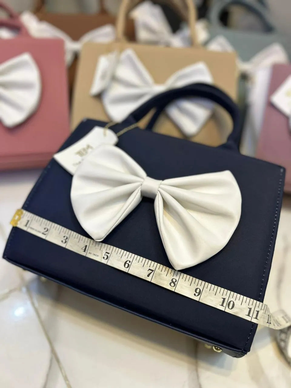 Stylish Bow Handbag With Adjustable Shoulder Strap For Women