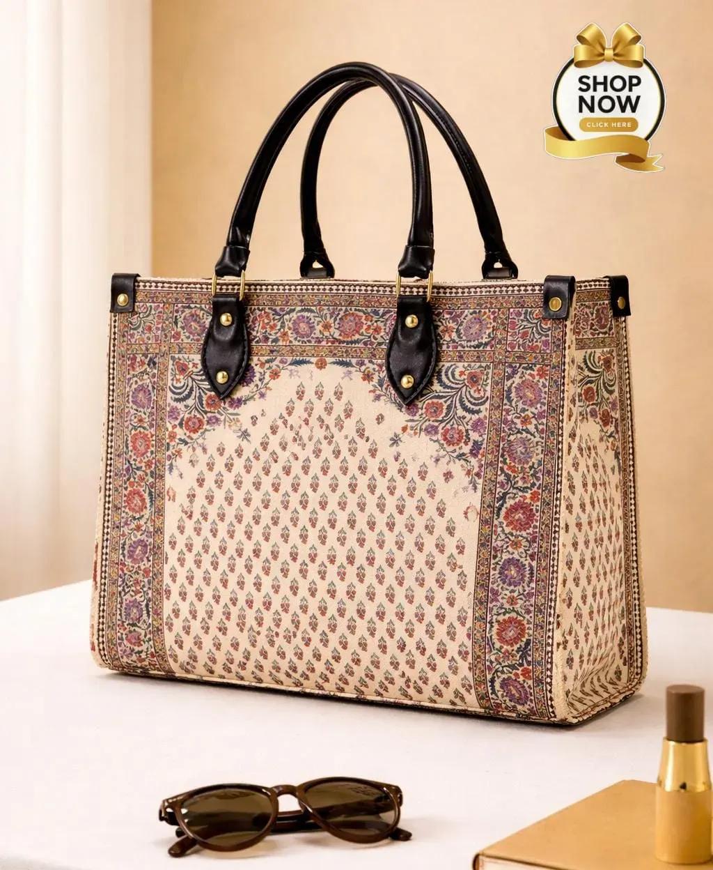Floral Printed Hand Carry Tote Bag for Women – Premium Shoulder Handbag Multi Color