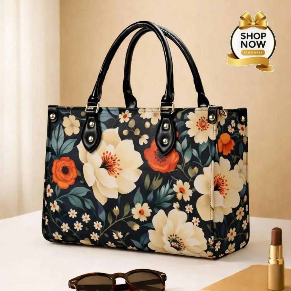 Floral Printed Hand Carry Tote Bag for Women – Premium Shoulder Handbag Multi Color