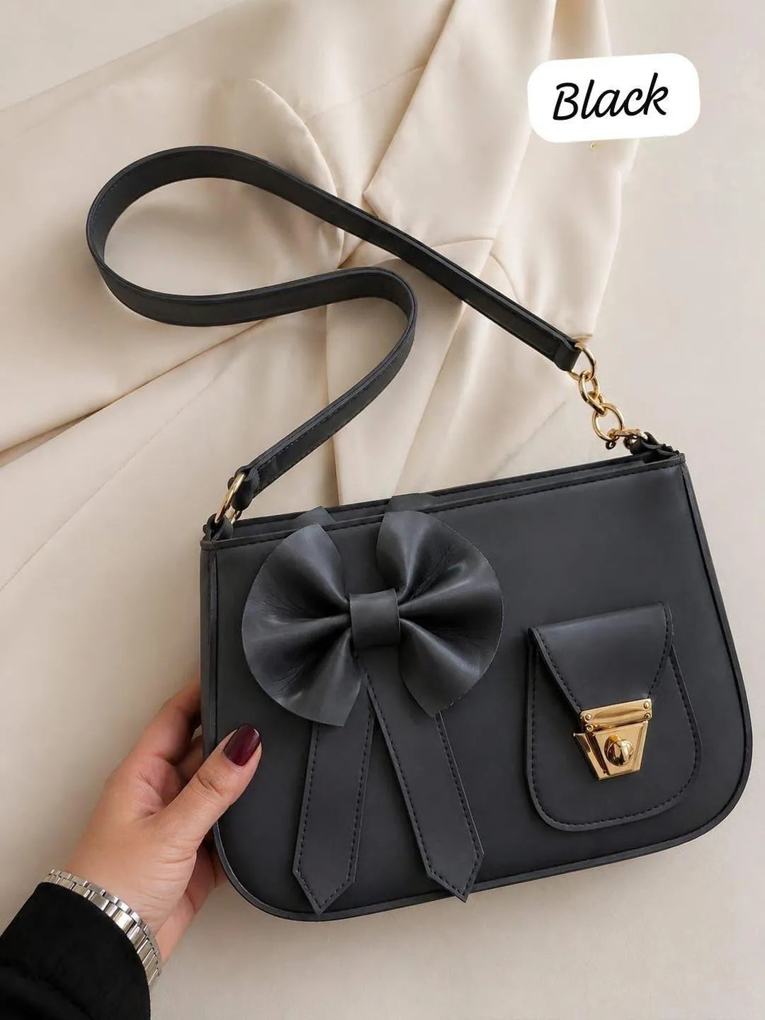 Chic Blue Bow Crossbody Bag For Girls