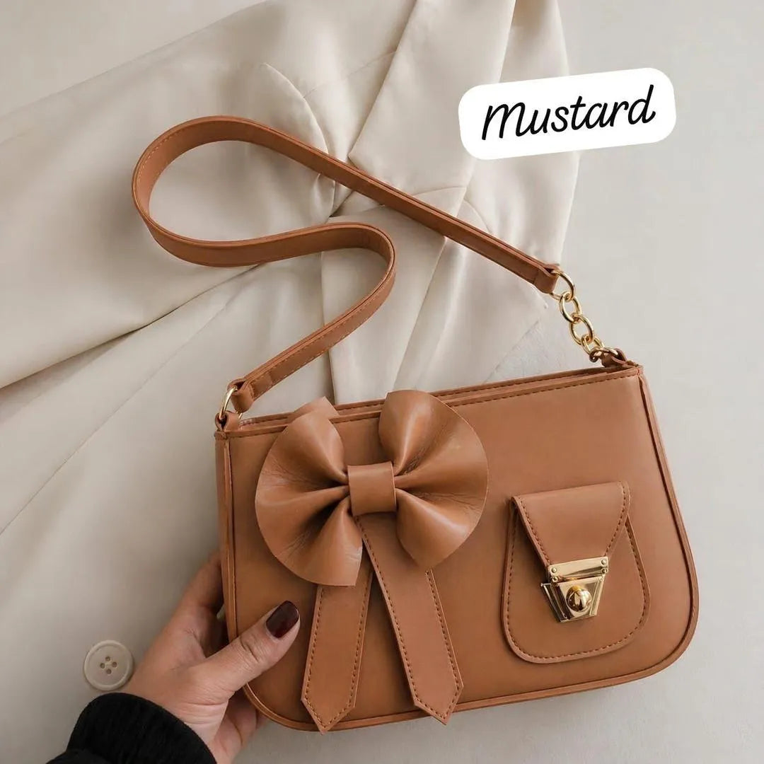 Chic Blue Bow Crossbody Bag For Girls