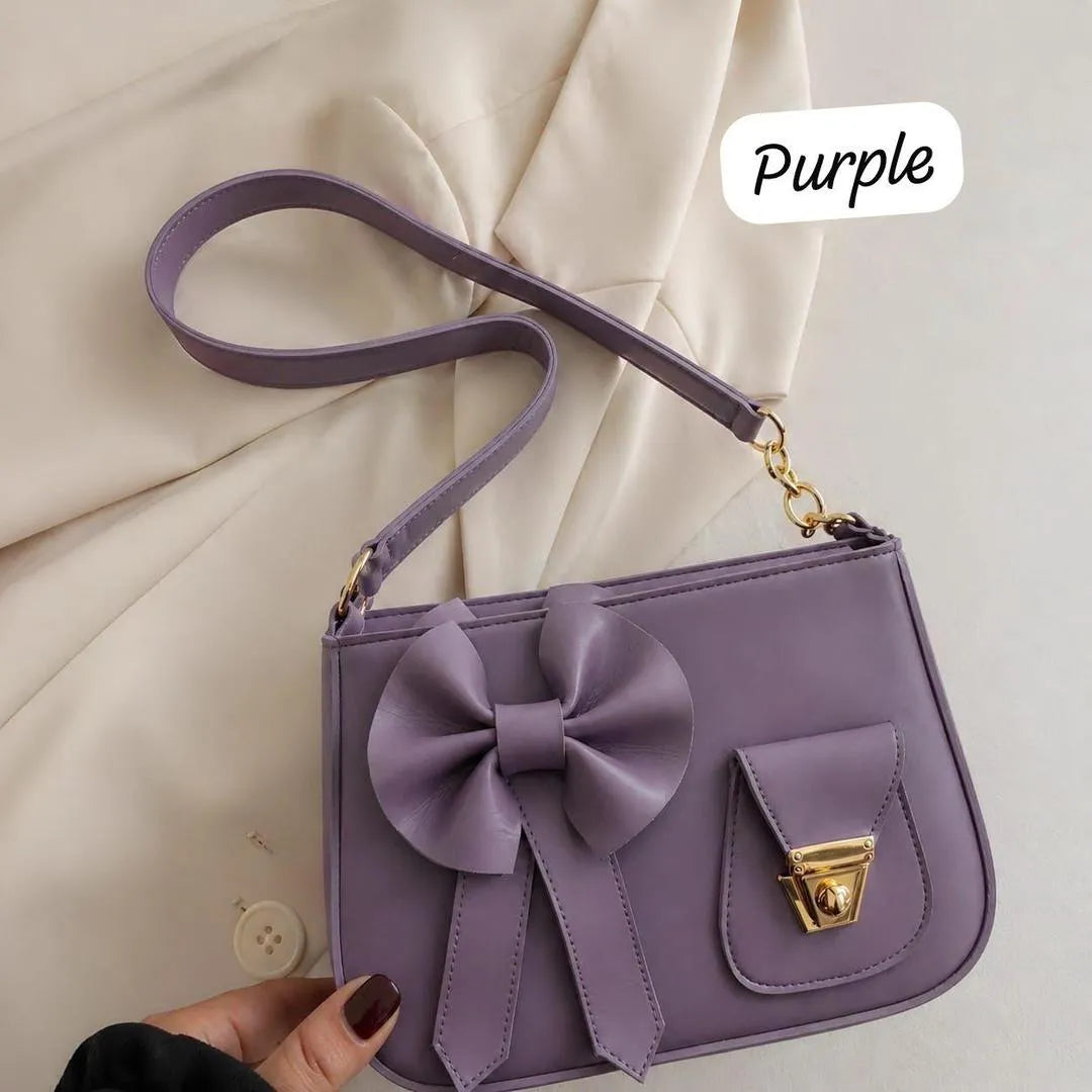 Chic Blue Bow Crossbody Bag For Girls