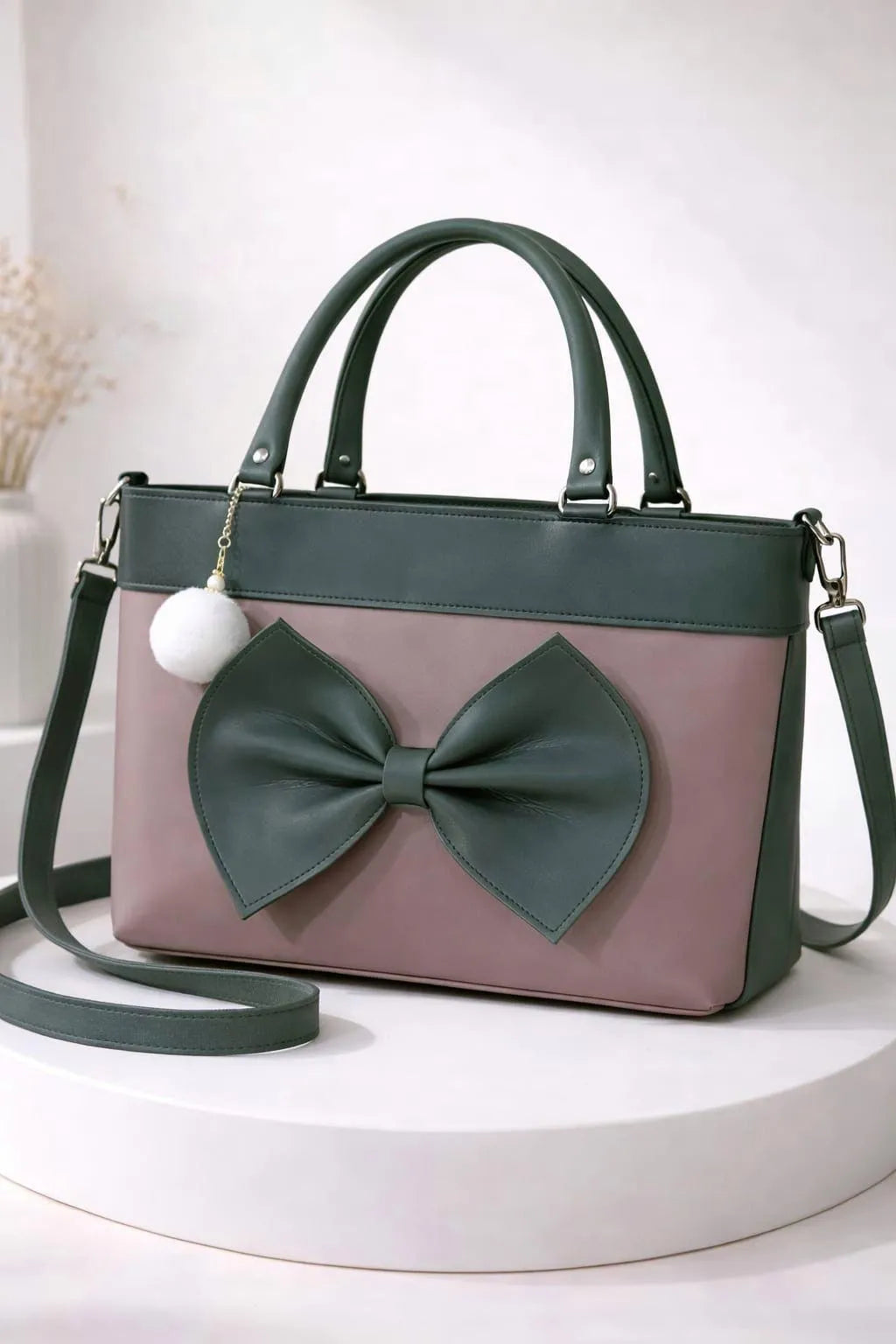 Charming Bow Tote Bag With Long Strap For Girls