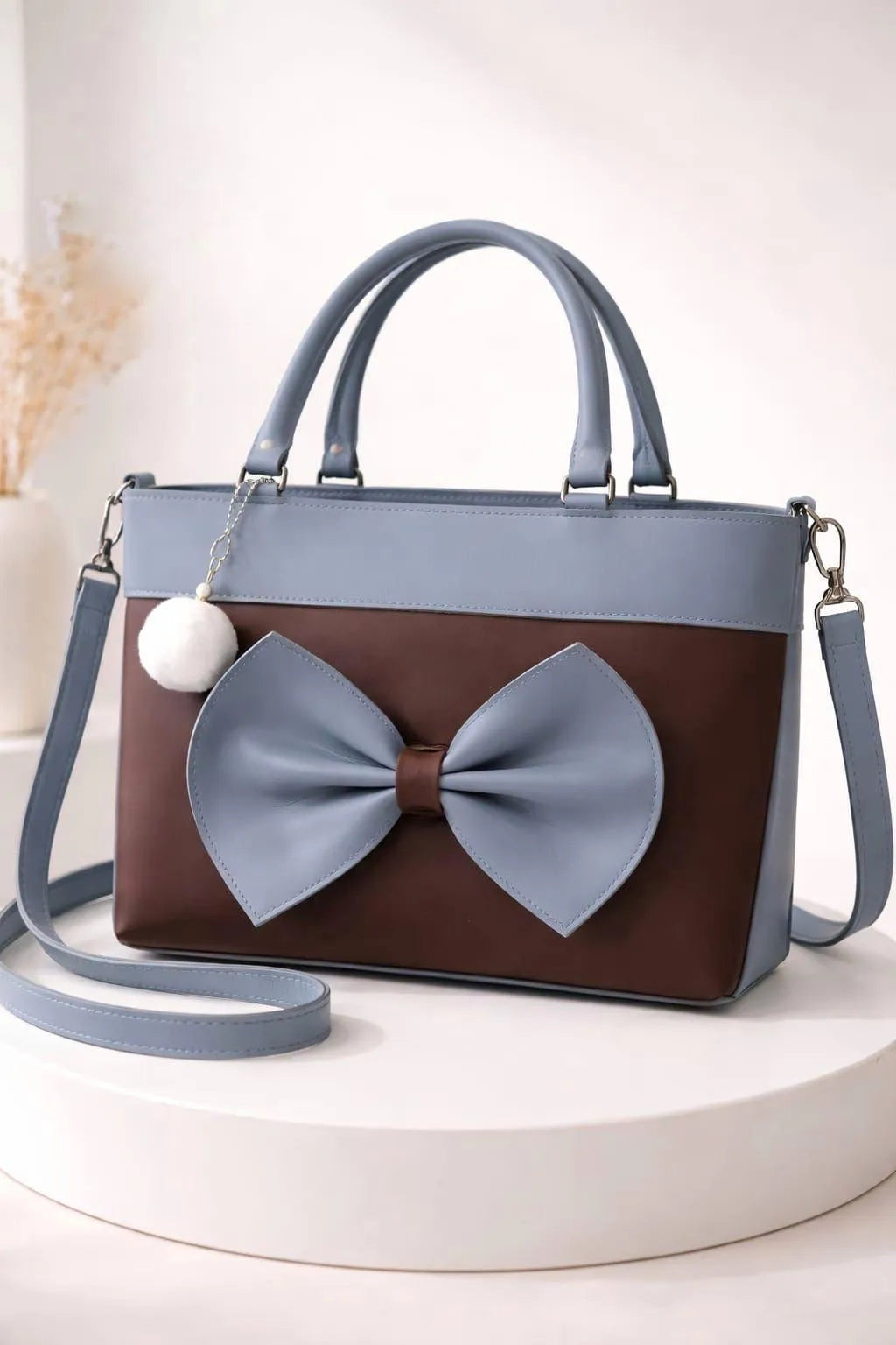 Charming Bow Tote Bag With Long Strap For Girls