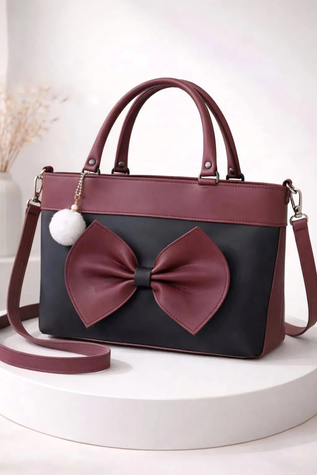 Charming Bow Tote Bag With Long Strap For Girls
