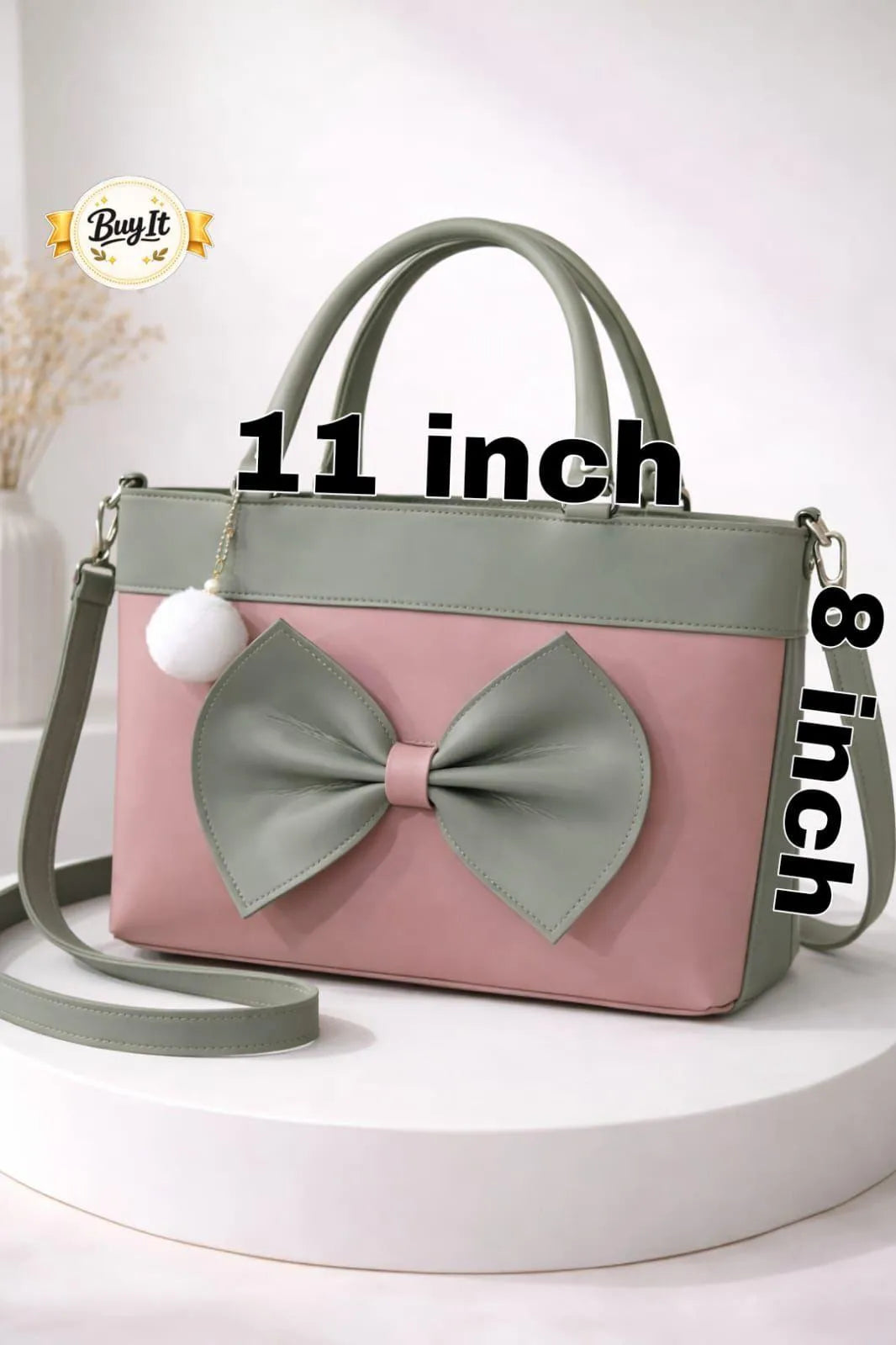 Charming Bow Tote Bag With Long Strap For Girls