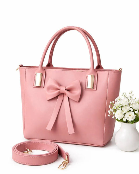 Trendy Pink Bow Shoulder Bag for Girls & Women